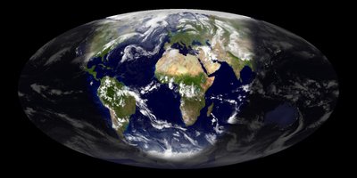 Earth with live cloud cover. 
Click for a bigger image.